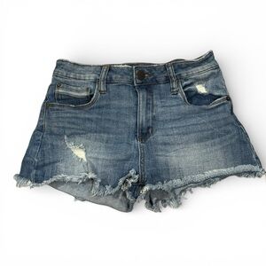 STS Blue High Rise Distressed Denim Shorts Size 25 Raw Hem Festival Summer